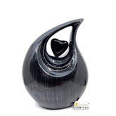 Beautiful Black Silver Teardrop Urn - Urns for Ashes Adult male - urns for human ashes female - Cremation Urns for Adult Ashes - Urns - Urn - teardropurns.com
