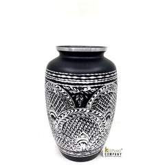 Black Highly Engraved Adult Urn - Cremation Urns for Adult Ashes - Urns for Ashes Adult Male - Urn - Urns for Human Ashes - Decorative Urn - teardropurns.com