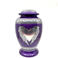 Dark Purple Adult cremation Urn for Ashes - Urns for Human Ashes with Angel Wings and Heart - Urn - Urn - Funeral Urn from Keepsake Company