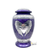 Dark Purple Adult cremation Urn for Ashes - Urns for Human Ashes with Angel Wings and Heart - Urn - Urn - Funeral Urn from Keepsake Company