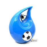 Blue Football / Soccer Teardrop Cremation Urns for Ashes - Urns for Ashes - Urn - Funeral Urn - Urn for Ashes - Memorial urn - 3D Urn