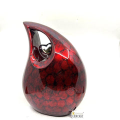 Extra Large / Adult Maroon Red Black Cremation Urns for Ashes - Adult Urn - Funeral Urn - Urn - Urns for Human Ashes Keepsake