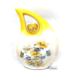 Extra Large / Adult Yellow White Cremation Urns for Ashes - Adult Urn - Funeral Urn - Urn - Urns for Human Ashes Keepsake by Keepsake