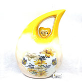 Extra Large / Adult Yellow White Cremation Urns for Ashes - Adult Urn - Funeral Urn - Urn - Urns for Human Ashes Keepsake by Keepsake
