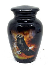 Small Urns for Ashes - Majestic Eagle Flight Design, Black Keepsake Urn, Perfect Memorial Gift for Loved Ones- Mini Urns for Human Ashes