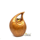 Brown Teardrop Cremation urn - Urns for Ashes - Medium Urn / Ash Urn - Personalized Urn -Thoughtful Bereavement Gift 7 Inches in height