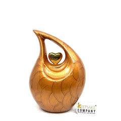 Brown Teardrop Cremation urn - Urns for Ashes - Medium Urn / Ash Urn - Personalized Urn -Thoughtful Bereavement Gift 7 Inches in height