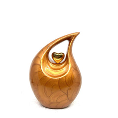 Brown Teardrop Cremation urn - Urns for Ashes - Medium Urn / Ash Urn - Personalized Urn -Thoughtful Bereavement Gift 7 Inches in height
