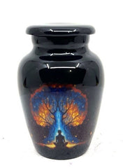 Small Urns for Ashes - Tree of Life Black U, Black Keepsake Urn, Perfect Memorial Gift for Loved Ones- Mini Urns for Human Ashes