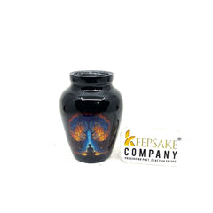 Small Urns for Ashes - Tree of Life Black U, Black Keepsake Urn, Perfect Memorial Gift for Loved Ones- Mini Urns for Human Ashes