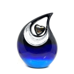 Exquisite Blue Black Cremation Urn - Urn For Memorial - Urn For Funeral - Urns For Human Ashes - Unique Urn - Ash Urn - Urns for Ash