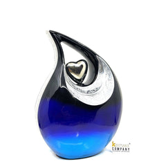 Exquisite Blue Black Cremation Urn - Urn For Memorial - Urn For Funeral - Urns For Human Ashes - Unique Urn - Ash Urn - Urns for Ash