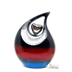 Exquisite Black Red Blue Cremation Urn - Urn For Memorial - Urn For Funeral - Urns For Human Ashes - Unique Urn - Ash Urn - Urns for Ash