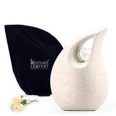 Extra Large / Adult Pearl White Cremation Urns for Ashes Adult Male - Adult Urn - Funeral Urn - Urn - Urns for Human Ashes Keepsake C