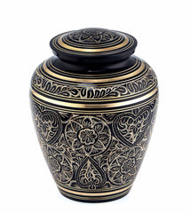 Glorious Golden Black Adult Cremation Urn for Human Ashes - Cremation Urn - Can be Personalized - Memorial Urn - Urn for Ash - Keepsake Urn