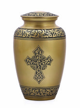 Classic Gold Cross Engraved Adult Urn