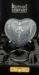 Keepsake Company's Heart Shaped Urns with precise garland engraving in Black Marble colour for Human Ashes - Perfect for Adults & Infants