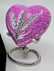 Keepsake Company's Heart Shaped mini Urns wheat engraved for Human Ashes - Perfect for Adults & Infants