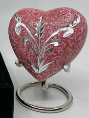 Keepsake Company's Heart Shaped mini Urns floral engraving for Human Ashes - Perfect for Adults & Infants