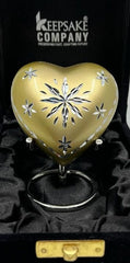 Keepsake Company's Heart Shaped mini Urns with floral engraving for Human Ashes - Perfect for Adults & Infants