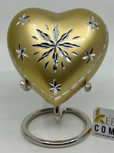 Keepsake Company's Heart Shaped mini Urns with floral engraving for Human Ashes - Perfect for Adults & Infants