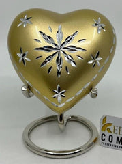 Keepsake Company's Heart Shaped mini Urns with floral engraving for Human Ashes - Perfect for Adults & Infants