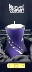 Keepsake Company's Tealight Cremation Urn in gracious Aubergine color and sparkling engraving design