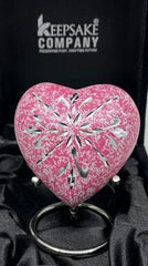 Keepsake Company's Heart Shaped Urns engraved in floral design for Human Ashes - Perfect for Adults & Infants