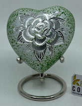 Keepsake Company's Heart Shaped mini Urns rose engraved for Human Ashes - Perfect for Adults & Infants