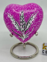 Keepsake Company's Heart Shaped mini Urns wheat engraved for Human Ashes - Perfect for Adults & Infants