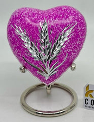 Keepsake Company's Heart Shaped mini Urns wheat engraved for Human Ashes - Perfect for Adults & Infants