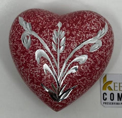 Keepsake Company's Heart Shaped mini Urns floral engraving for Human Ashes - Perfect for Adults & Infants