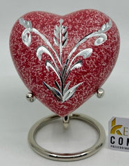 Keepsake Company's Heart Shaped mini Urns floral engraving for Human Ashes - Perfect for Adults & Infants