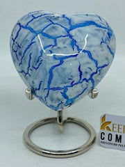 Keepsake Company's HOT Heart Shaped Urn in cloud Design with for Human Ashes - Perfect for Adults & Infants