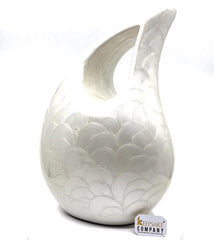 Extra Large / Double Adult White Tardrop Cremation Urn - Adult urns for Human Ashes Men - Urn - Urns - Cremation Urn By Keepsake Company