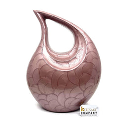Keepsake Company's chocolate Brown Pearl teardrop Enamel Adult Cremation Urn For Human Ashes