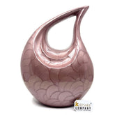 Keepsake Company's chocolate Brown Pearl teardrop Enamel Adult Cremation Urn For Human Ashes