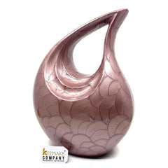 Keepsake Company's chocolate Brown Pearl teardrop Enamel Adult Cremation Urn For Human Ashes
