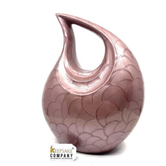 Keepsake Company's chocolate Brown Pearl teardrop Enamel Adult Cremation Urn For Human Ashes