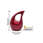 Pearl Red teardrop mini Cremation Urn without Heart for Huaman Ashes from Keepsake Company