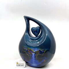Green Blue Teardrop Cremation Urns for Ashes Adult Male - Urns for Ashes Adult Female - Urn - Urns - Cremation Urn from Keepsake Company
