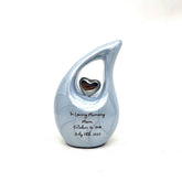 Sky Blue Teardrop Small Urns for Human Ashes - Mini Urns for Human Ashes - Ashes Urn / Keepsake Urns for Human Ashes - Mini Urn by Keepsake