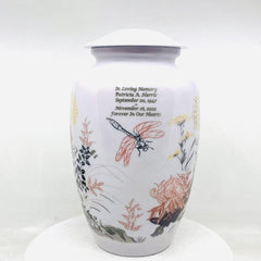 White butterfly flowers Adult Urn - Cremation Urns for Adult Ashes - Urns for Ashes Adult Male - Urn - Urns for Human Ashes - Decorative Urn