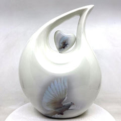 White Dove Teardrop Cremation Urns for Ashes Adult Male - Urns for Ashes Adult Female - Urn - Urns - Cremation Urn from Keepsake Company