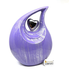 Lovely Lavender Silver Teardrop Urn - Urns for Ashes Adult male - urns for human ashes female - Cremation Urns for Adult Ashes - Urns - Urn