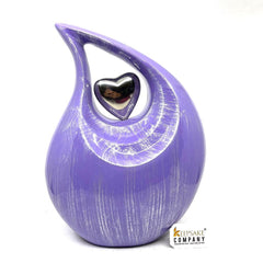 Lovely Lavender Silver Teardrop Urn - Urns for Ashes Adult male - urns for human ashes female - Cremation Urns for Adult Ashes - Urns - Urn