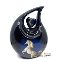 White Horse Teardrop Cremation Urns for Ashes - Urns for Ashes - Urn - Funeral Urn - Urn for Ashes - Memorial urn - Personalized urn
