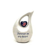 White teardrop mini Cremation Urn, Small Urns for Human Ashes, Mini Urns for Human Ashes, Keepsake Urns for Human Ashes, Keepsake Urn
