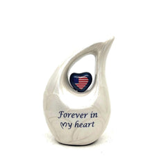 White teardrop mini Cremation Urn, Small Urns for Human Ashes, Mini Urns for Human Ashes, Keepsake Urns for Human Ashes, Keepsake Urn
