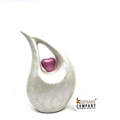 White Pink Pearl Pet Urn - Pet Urns for Dogs Ashes - Dog Urn - Dog Urns for Ashes - Urns for Dogs - Urn for Dog Ashes - Cat Urn for Ashes